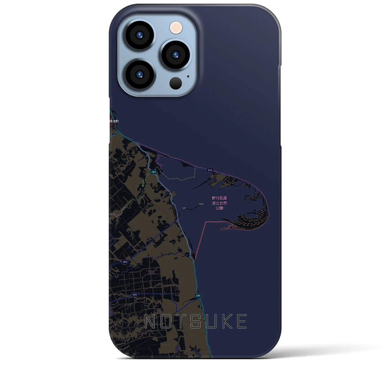 【野付（北海道）】地図柄iPhoneケース（バックカバータイプ）
