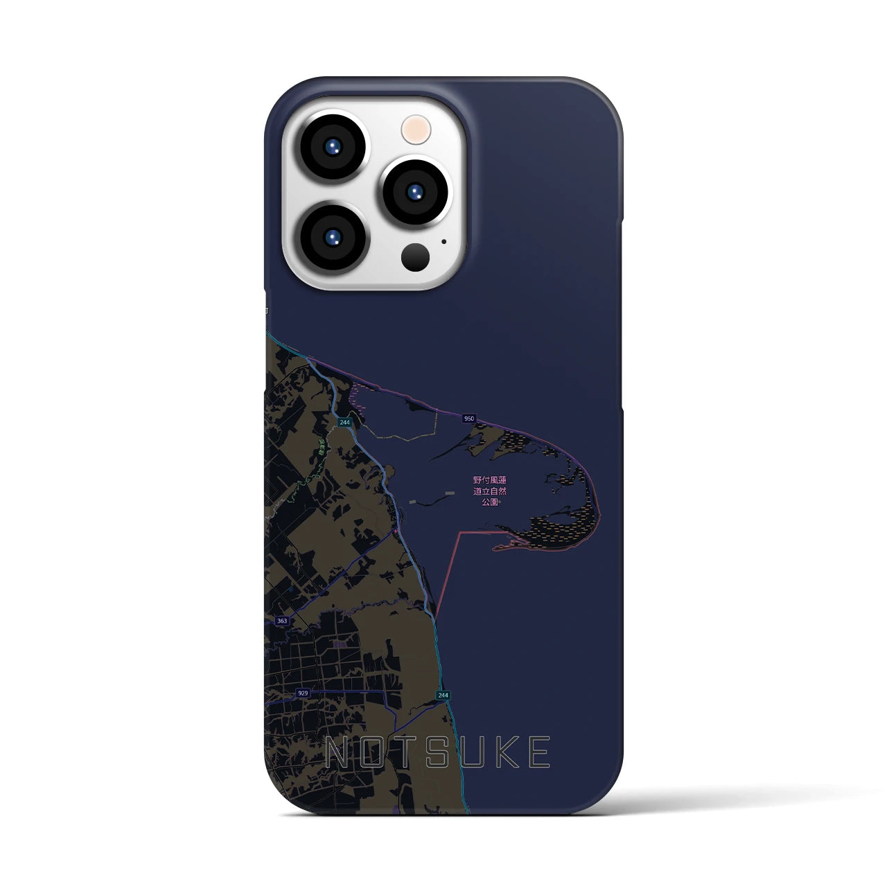 【野付（北海道）】地図柄iPhoneケース（バックカバータイプ）