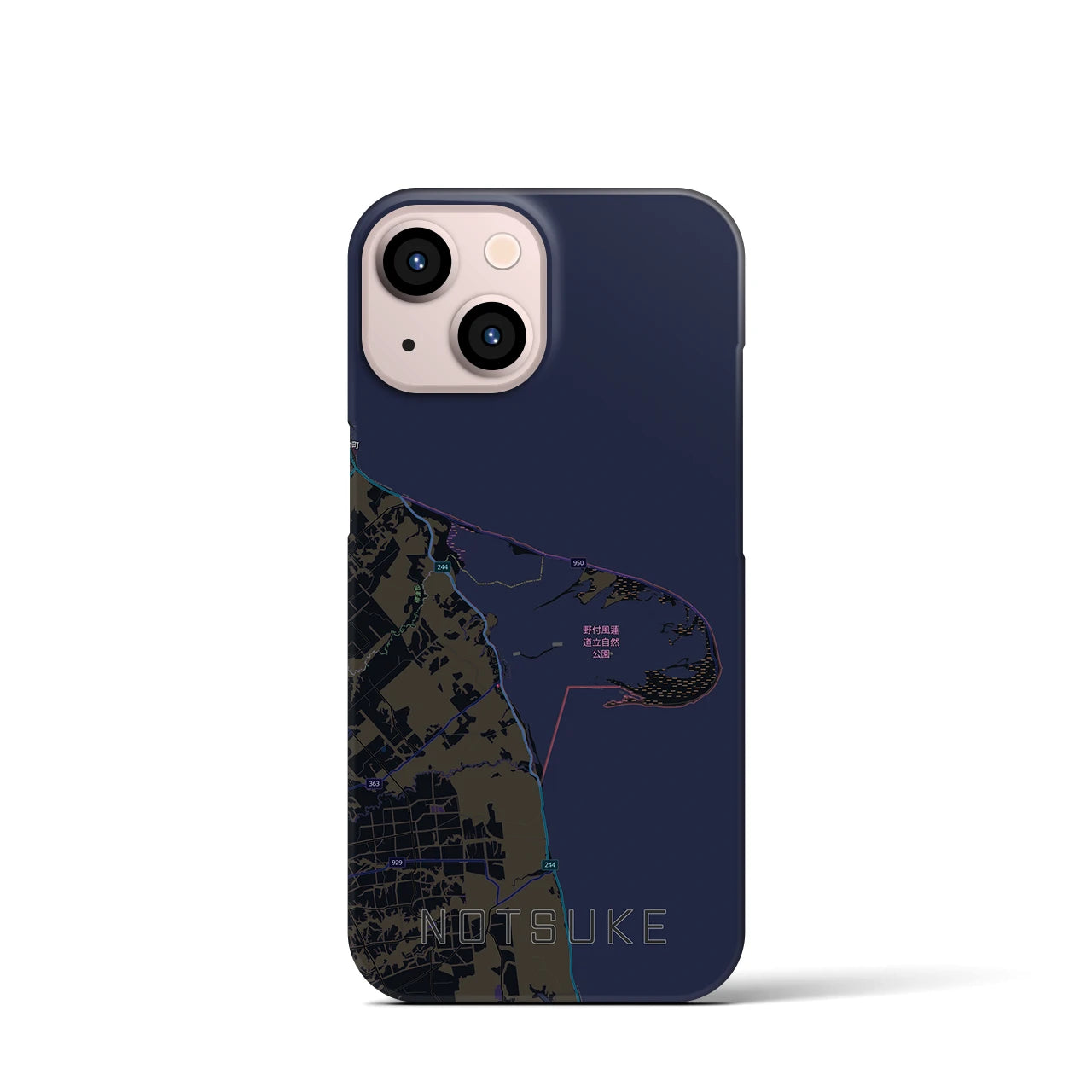 【野付（北海道）】地図柄iPhoneケース（バックカバータイプ）