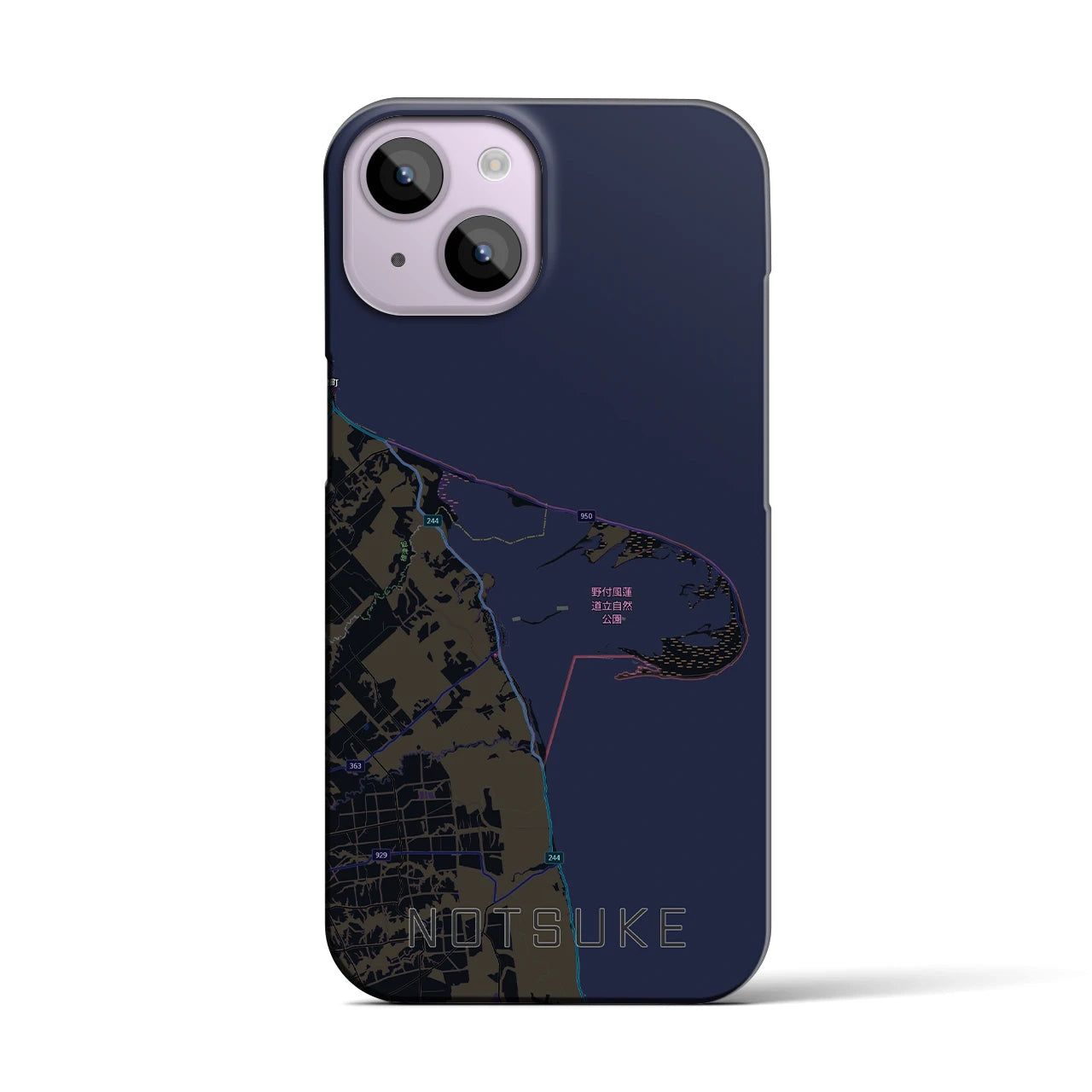 【野付（北海道）】地図柄iPhoneケース（バックカバータイプ）