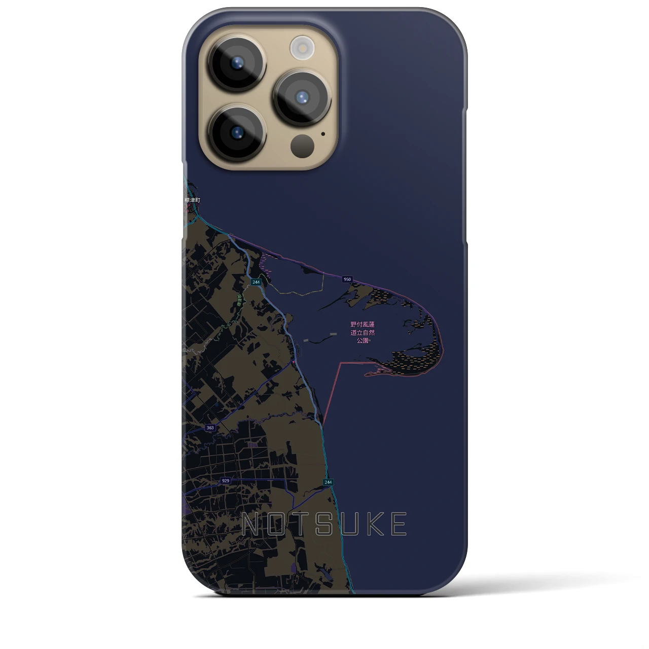 【野付（北海道）】地図柄iPhoneケース（バックカバータイプ）