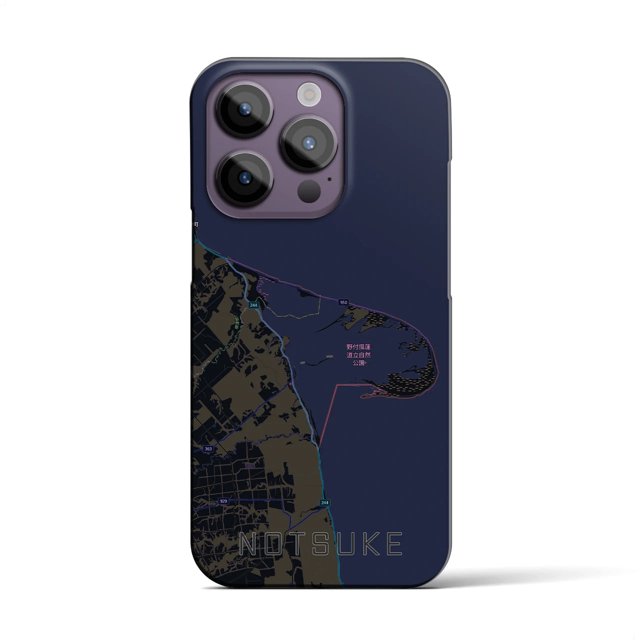 【野付（北海道）】地図柄iPhoneケース（バックカバータイプ）