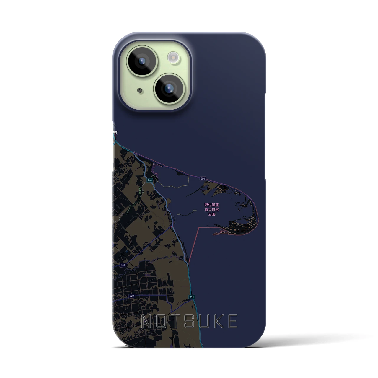 【野付（北海道）】地図柄iPhoneケース（バックカバータイプ）