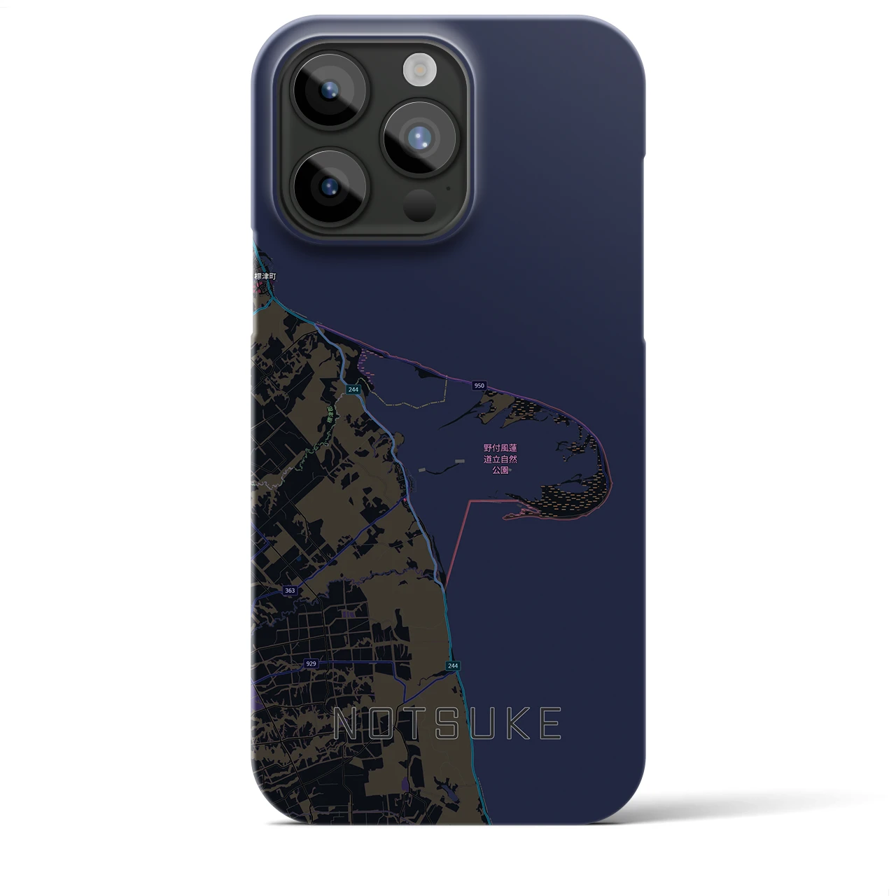 【野付（北海道）】地図柄iPhoneケース（バックカバータイプ）