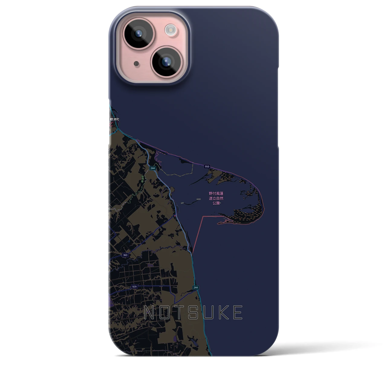 【野付（北海道）】地図柄iPhoneケース（バックカバータイプ）
