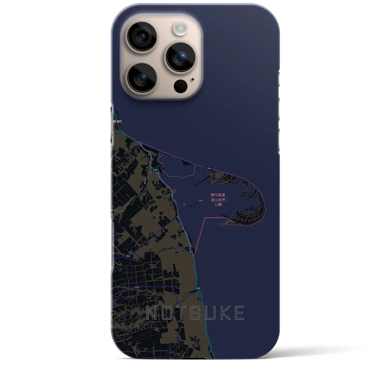 【野付（北海道）】地図柄iPhoneケース（バックカバータイプ）