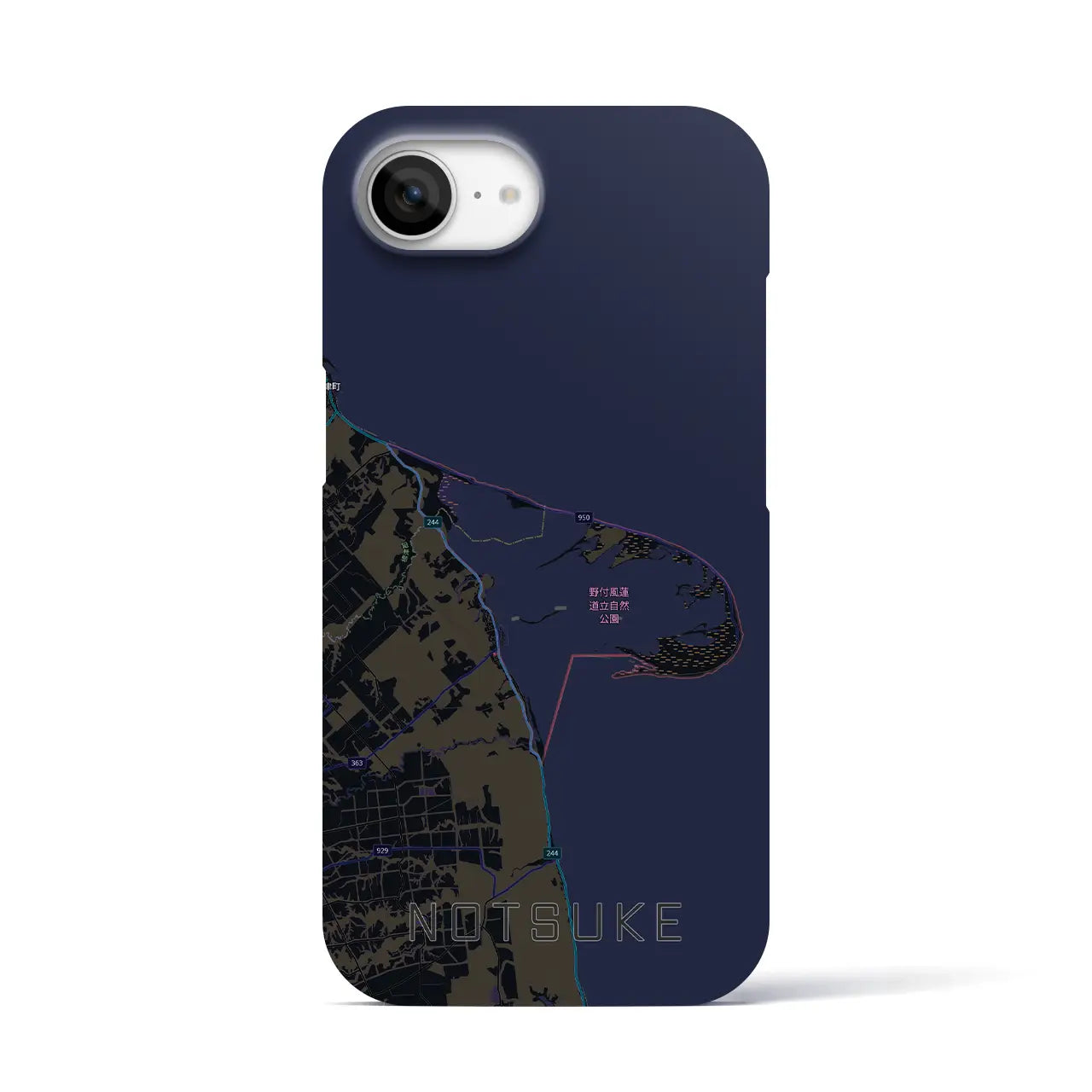 【野付（北海道）】地図柄iPhoneケース（バックカバータイプ）