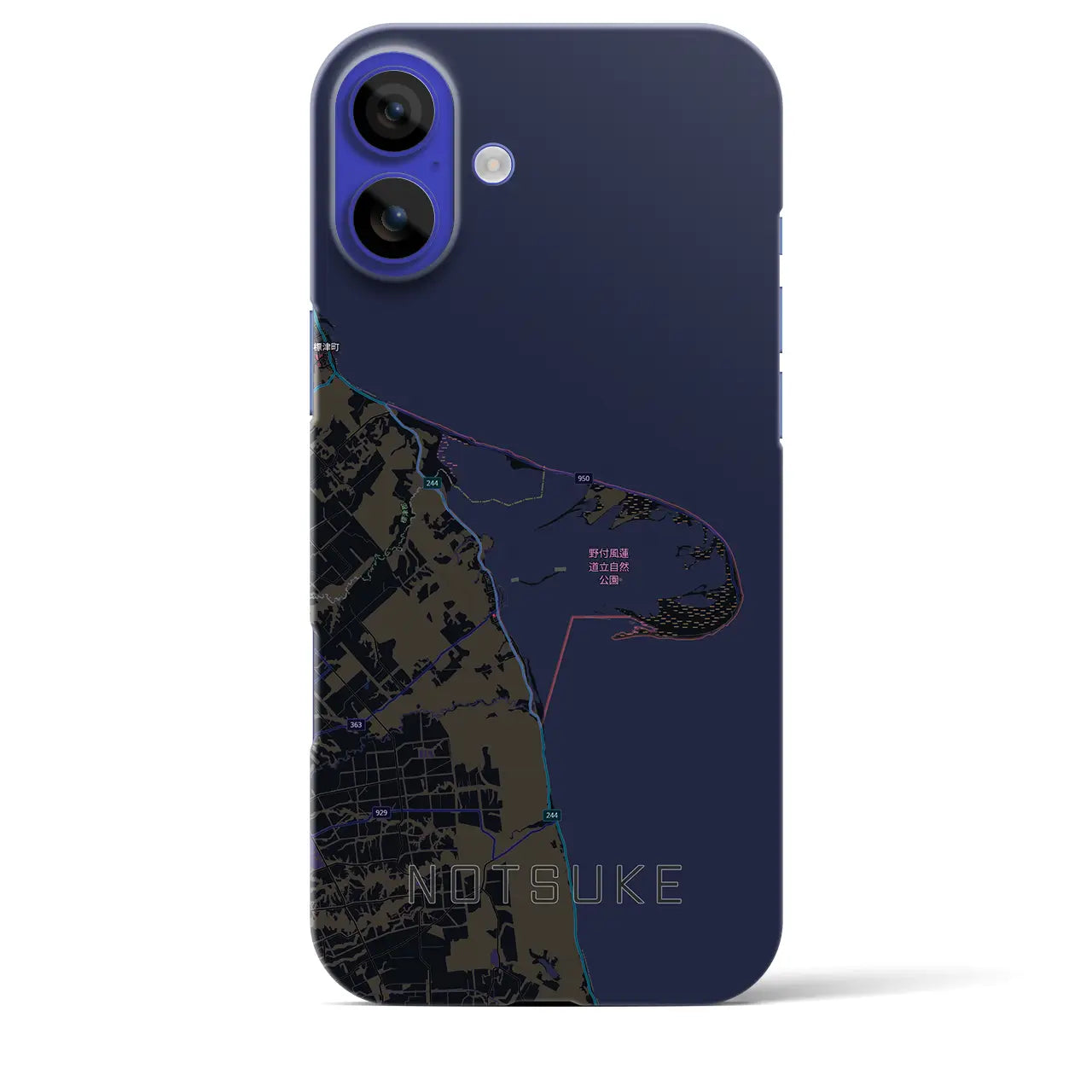 【野付（北海道）】地図柄iPhoneケース（バックカバータイプ）