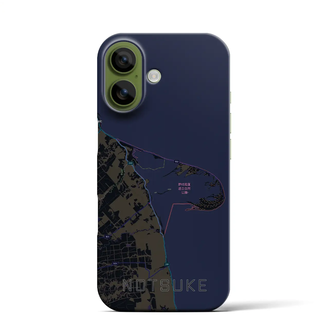 【野付（北海道）】地図柄iPhoneケース（バックカバータイプ）