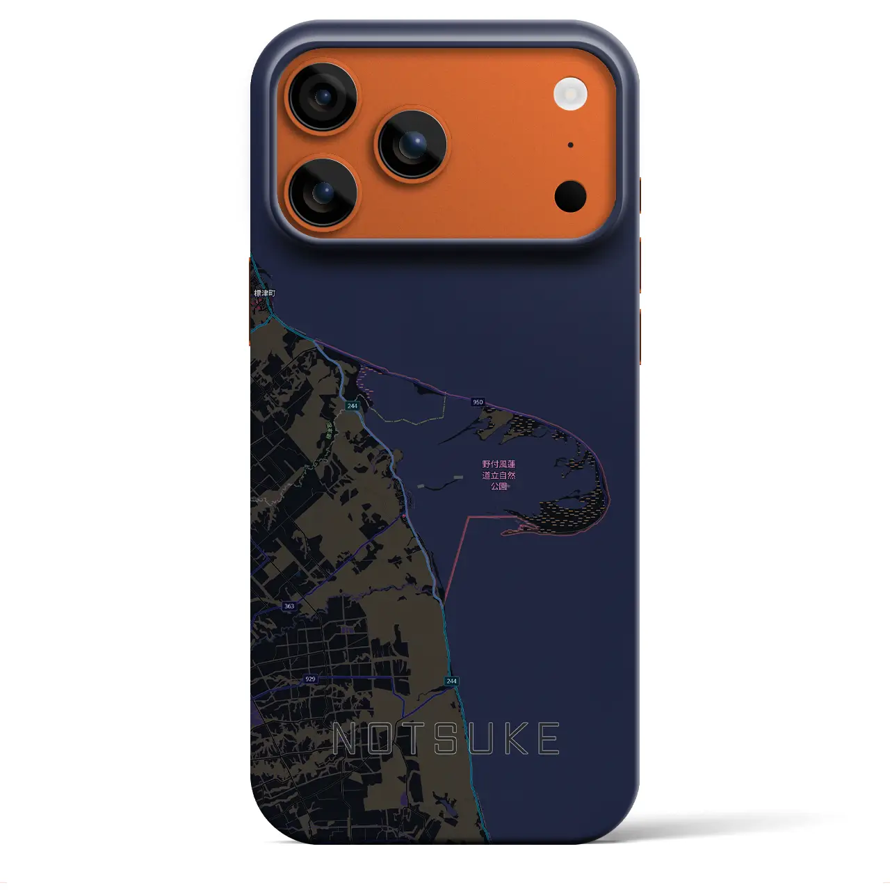 【野付（北海道）】地図柄iPhoneケース（バックカバータイプ）