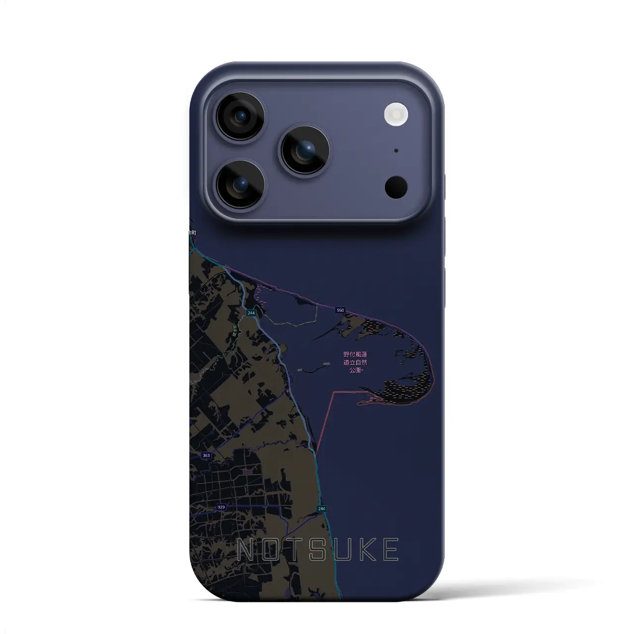 【野付（北海道）】地図柄iPhoneケース（バックカバータイプ）