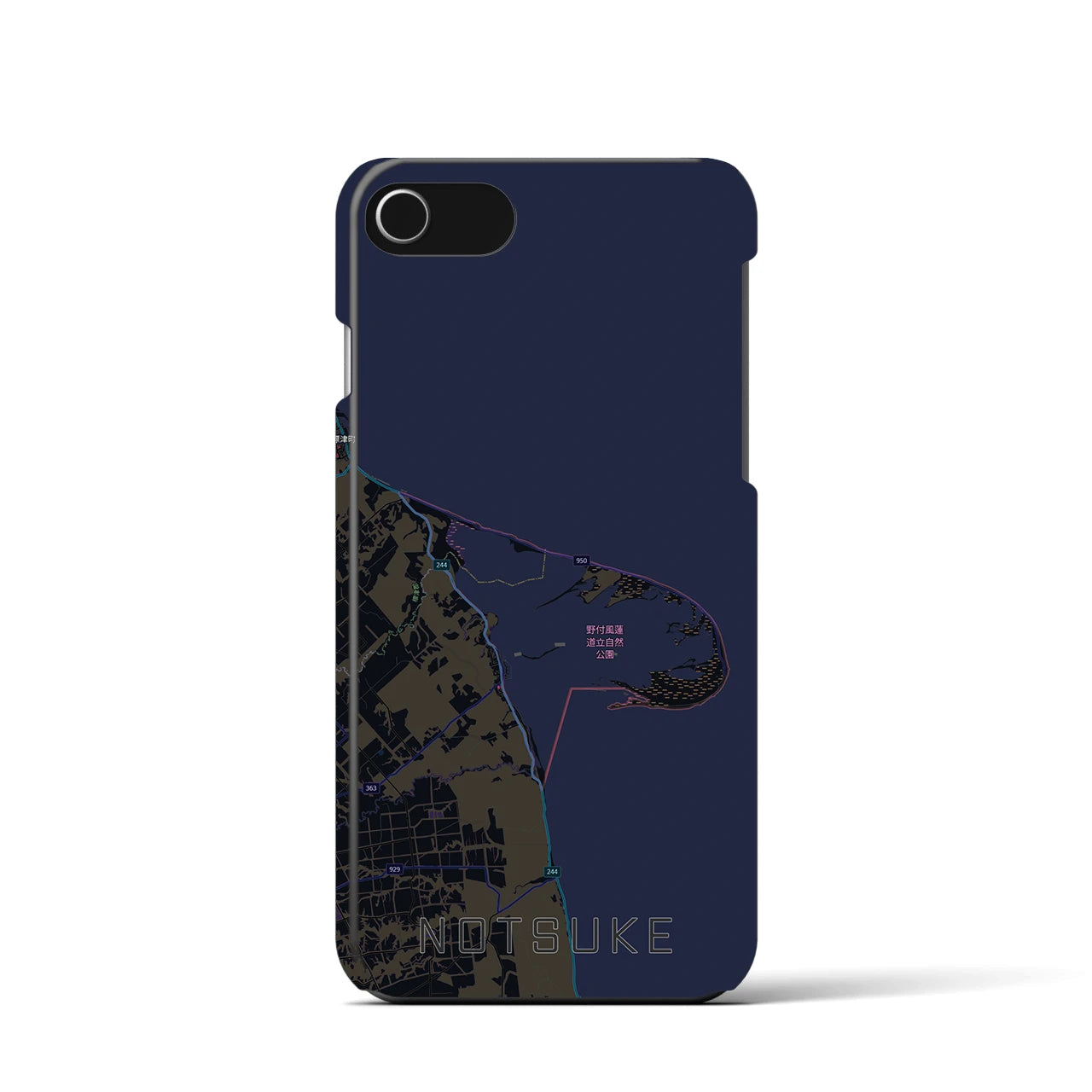 【野付（北海道）】地図柄iPhoneケース（バックカバータイプ）