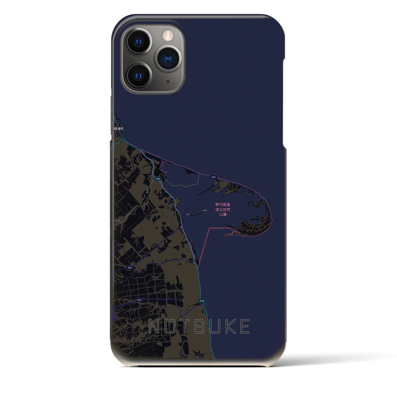 【野付（北海道）】地図柄iPhoneケース（バックカバータイプ）