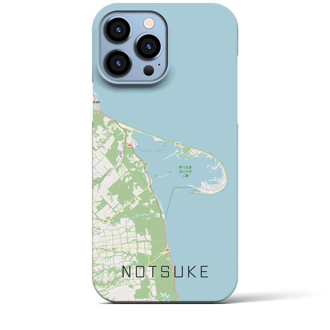 【野付（北海道）】地図柄iPhoneケース（バックカバータイプ）