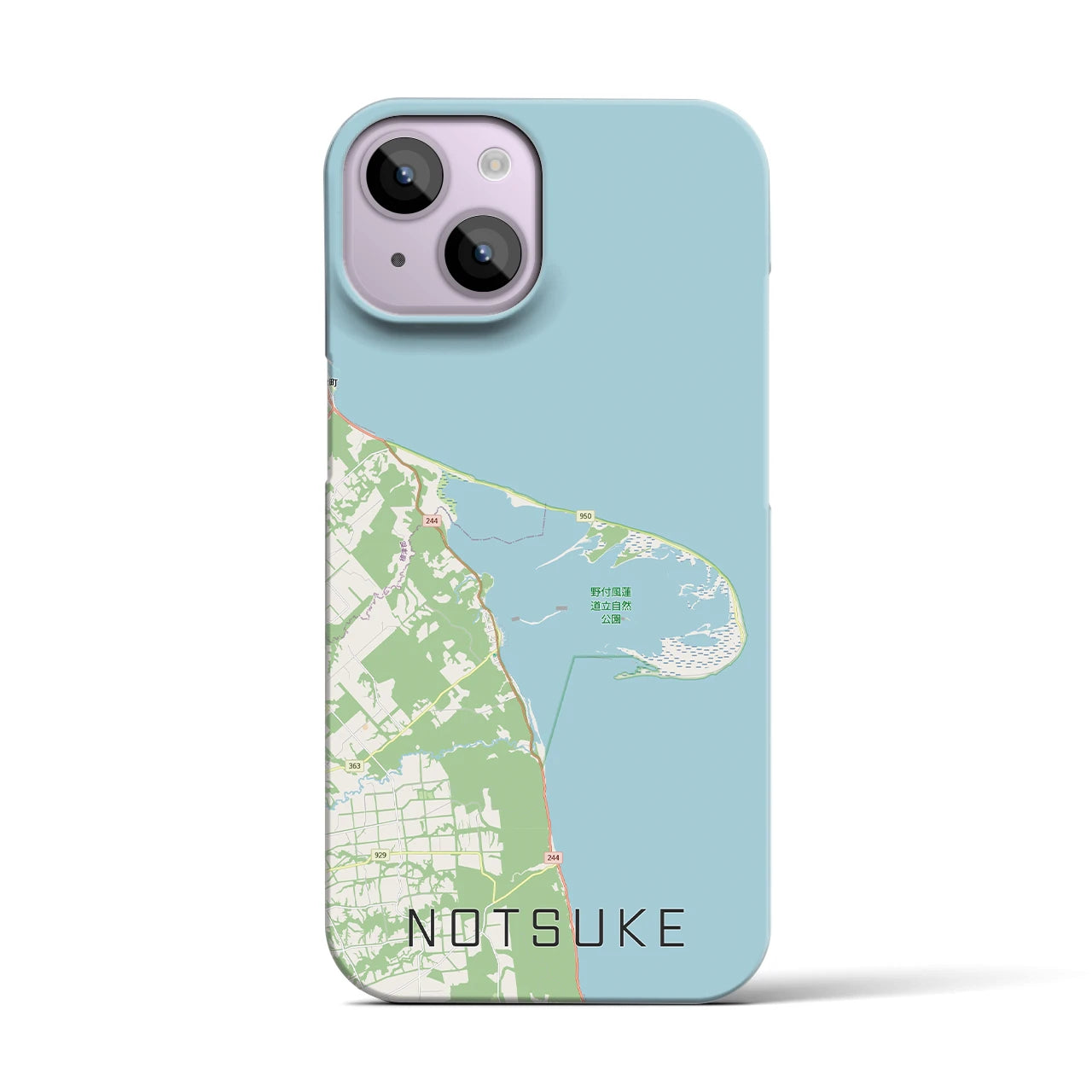 【野付（北海道）】地図柄iPhoneケース（バックカバータイプ）