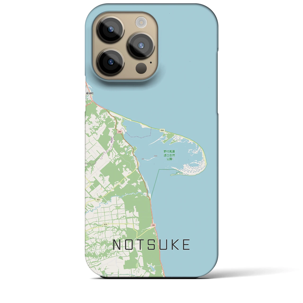 【野付（北海道）】地図柄iPhoneケース（バックカバータイプ）