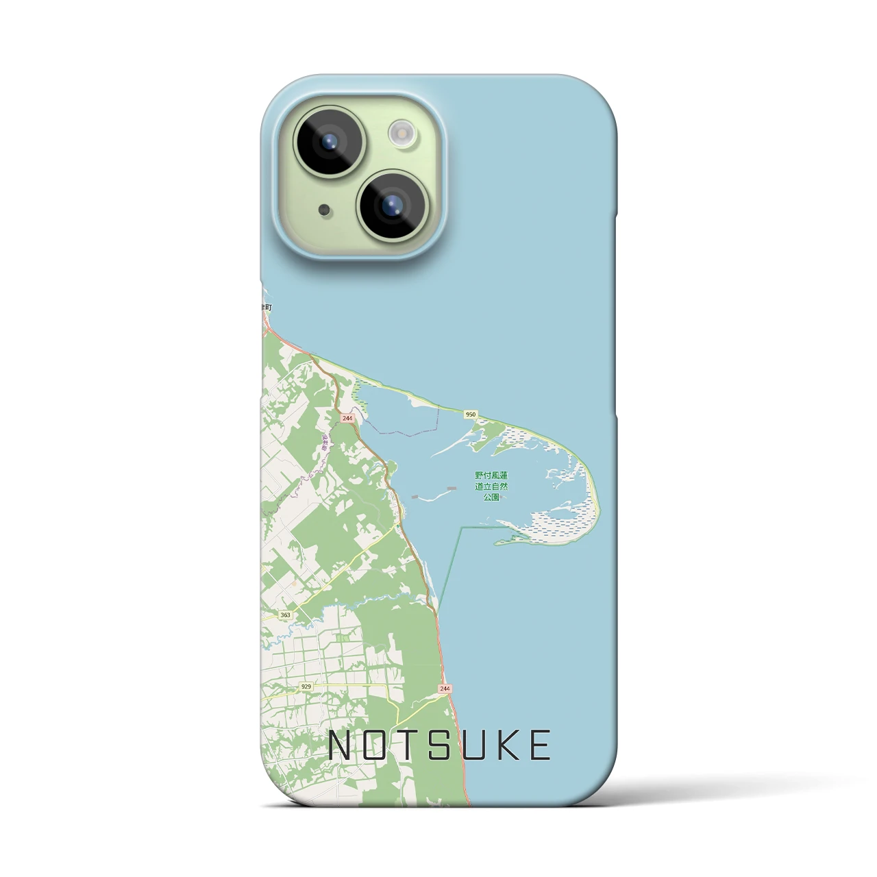 【野付（北海道）】地図柄iPhoneケース（バックカバータイプ）