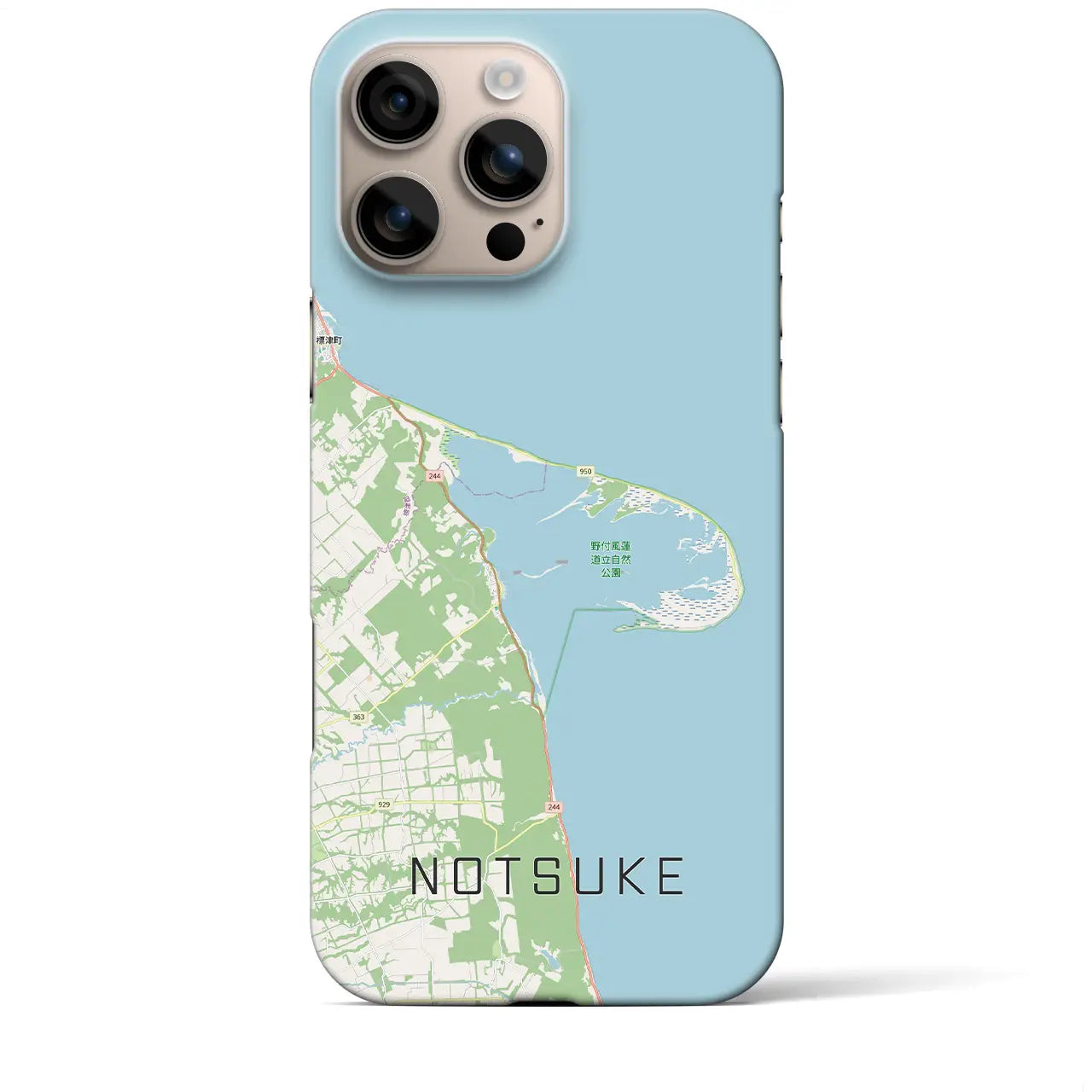 【野付（北海道）】地図柄iPhoneケース（バックカバータイプ）