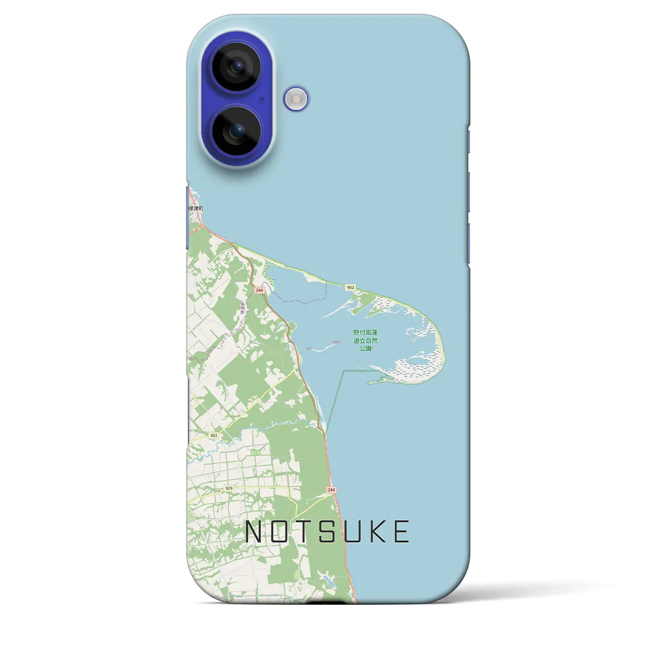 【野付（北海道）】地図柄iPhoneケース（バックカバータイプ）