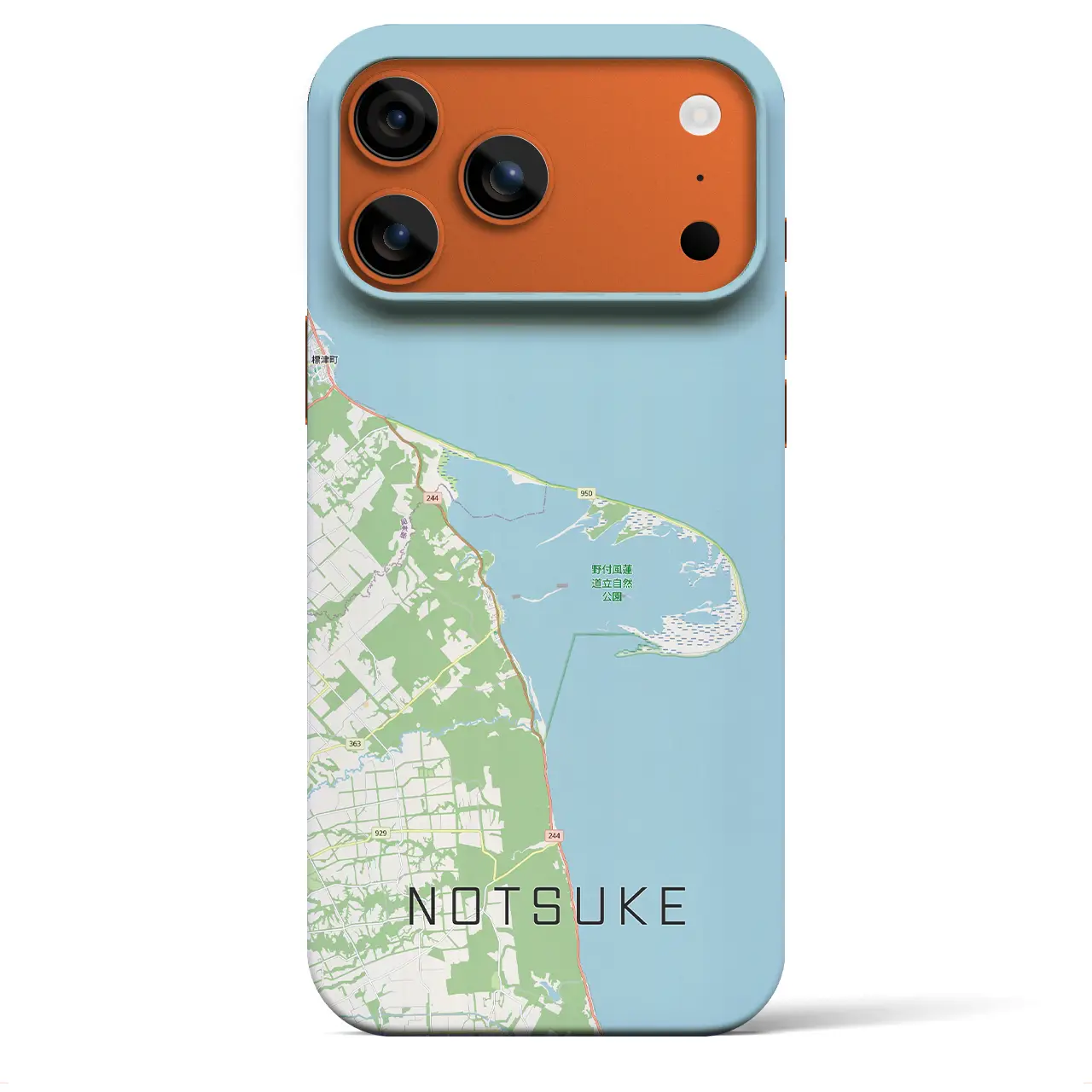 【野付（北海道）】地図柄iPhoneケース（バックカバータイプ）