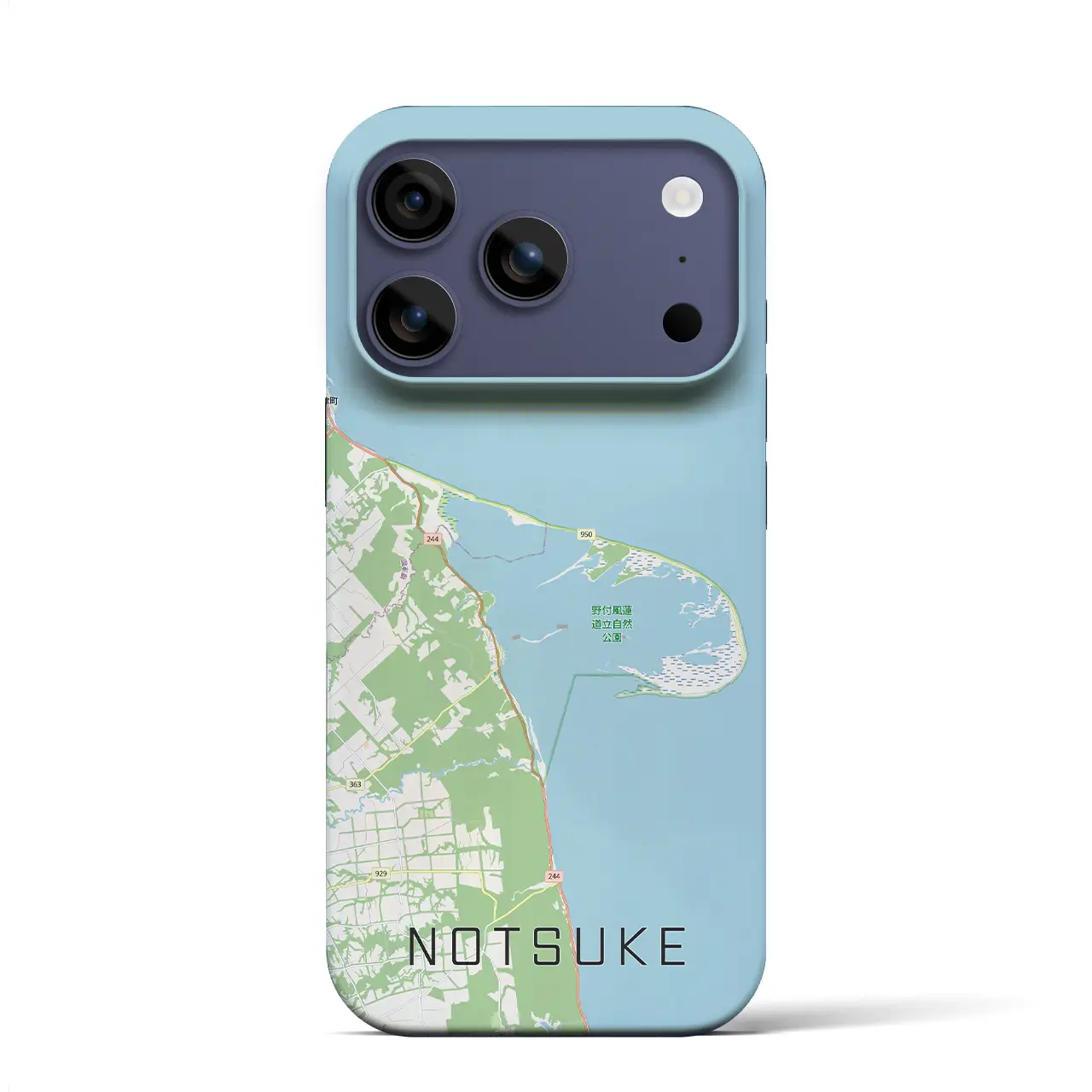 【野付（北海道）】地図柄iPhoneケース（バックカバータイプ）ナチュラル・iPhone 17 Pro Max 用