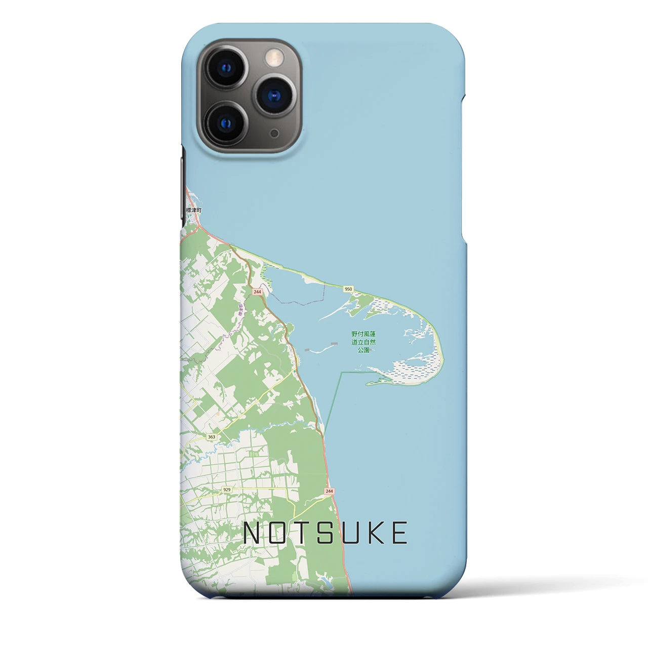 【野付（北海道）】地図柄iPhoneケース（バックカバータイプ）