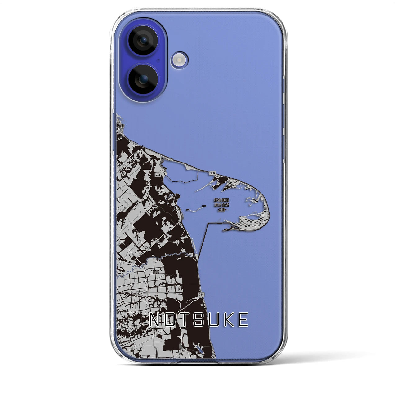 【野付（北海道）】地図柄iPhoneケース（クリアタイプ）