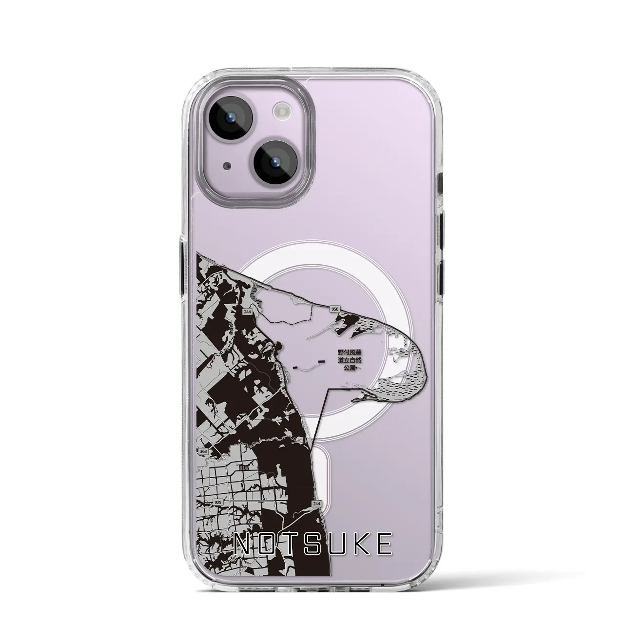 【野付（北海道）】地図柄iPhoneケース（MagSafeタイプ）