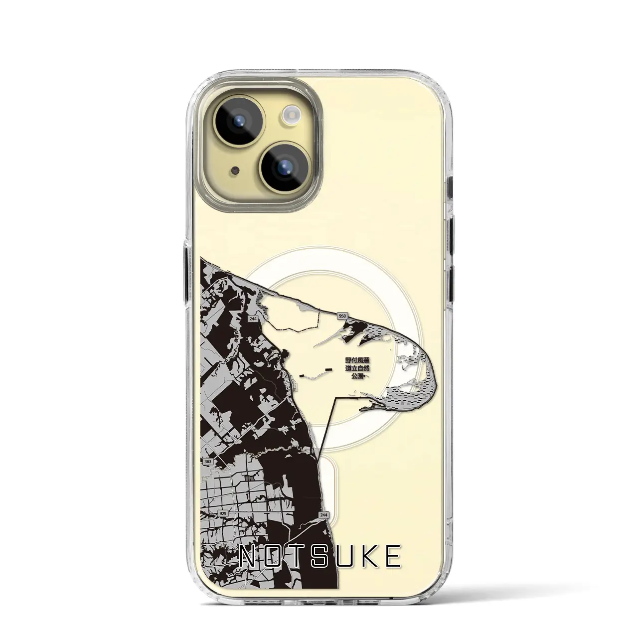 【野付（北海道）】地図柄iPhoneケース（MagSafeタイプ）