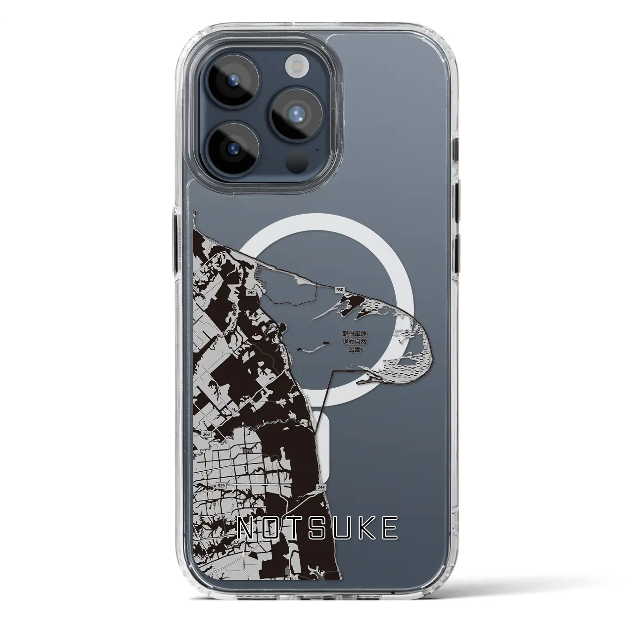 【野付（北海道）】地図柄iPhoneケース（MagSafeタイプ）