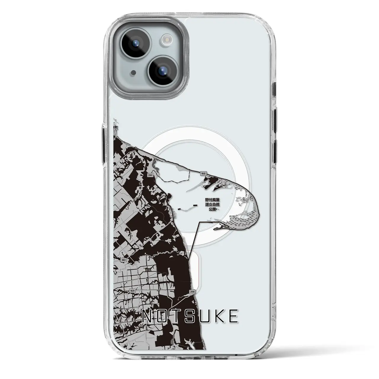 【野付（北海道）】地図柄iPhoneケース（MagSafeタイプ）