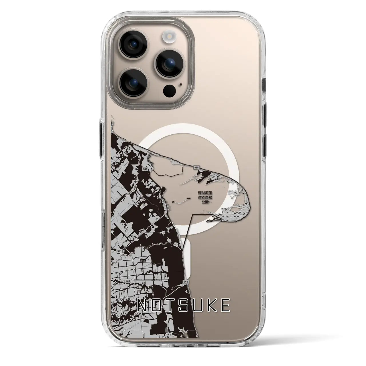 【野付（北海道）】地図柄iPhoneケース（MagSafeタイプ）