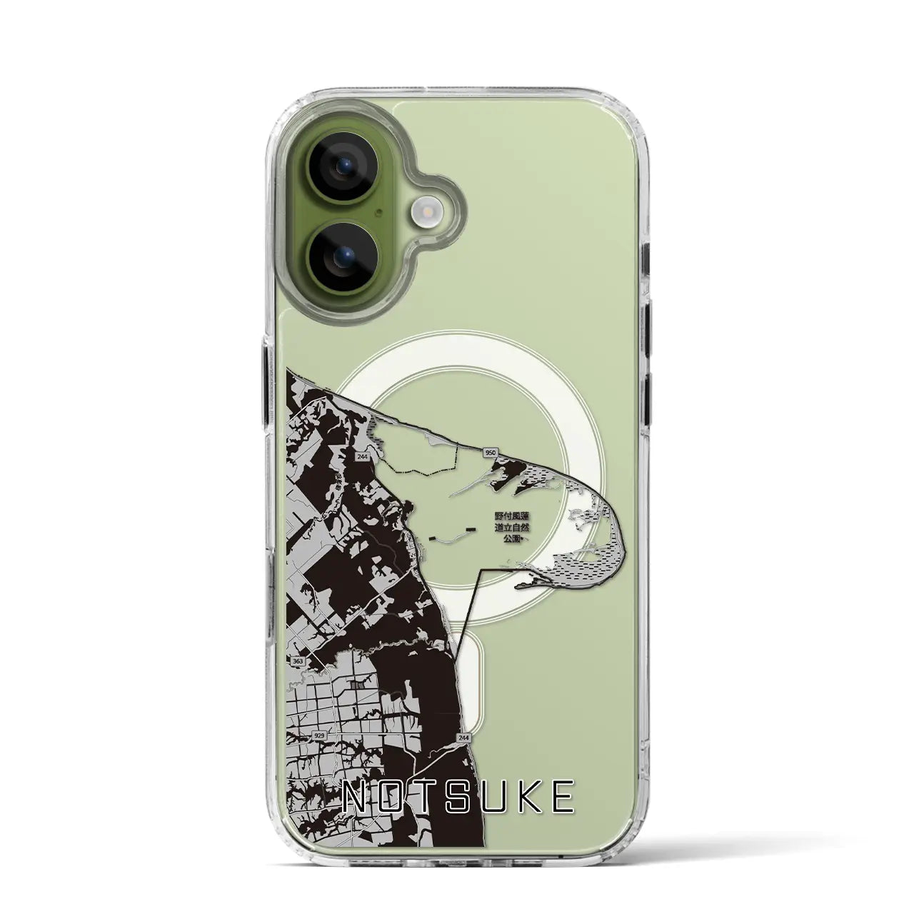 【野付（北海道）】地図柄iPhoneケース（MagSafeタイプ）