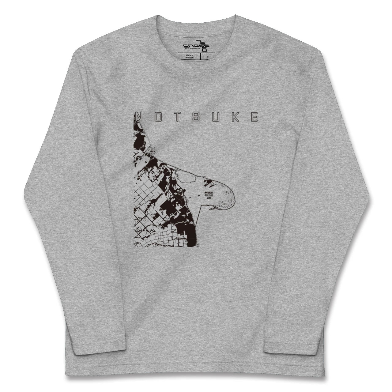 【野付（北海道）】地図柄ロングスリーブTシャツ