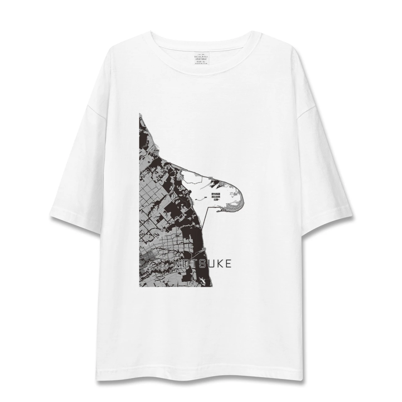 【野付（北海道）】地図柄ビッグシルエットTシャツ