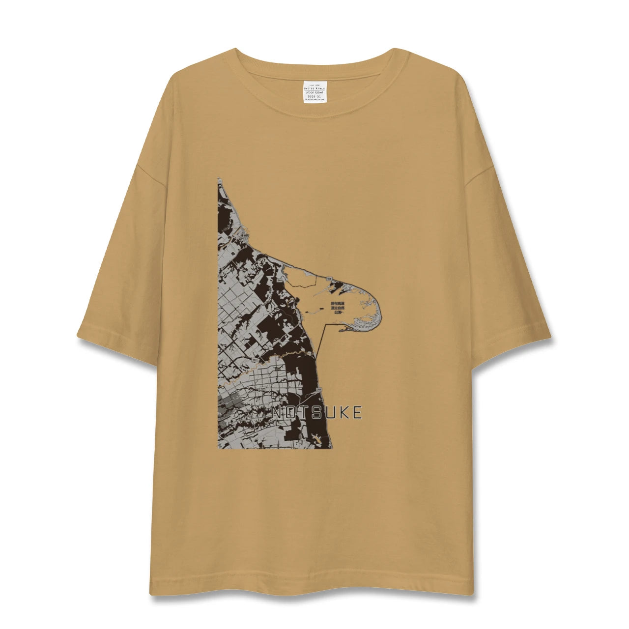 【野付（北海道）】地図柄ビッグシルエットTシャツ