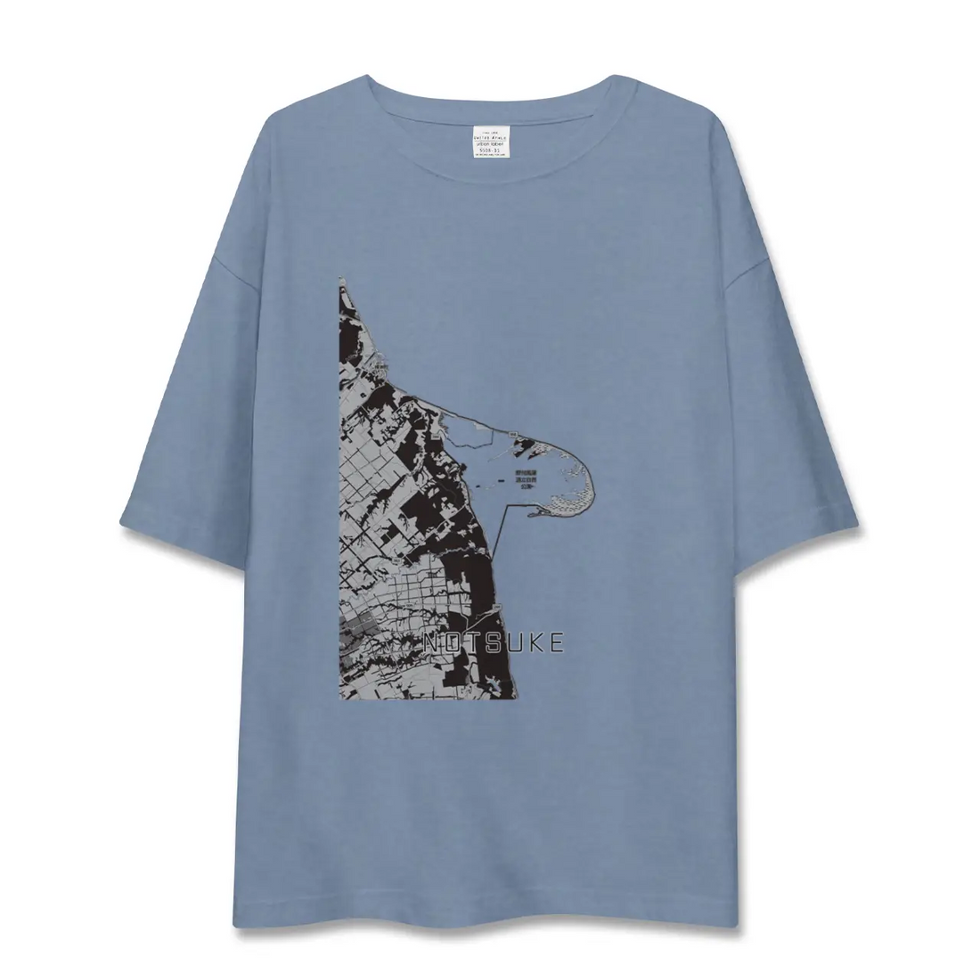 【野付（北海道）】地図柄ビッグシルエットTシャツ
