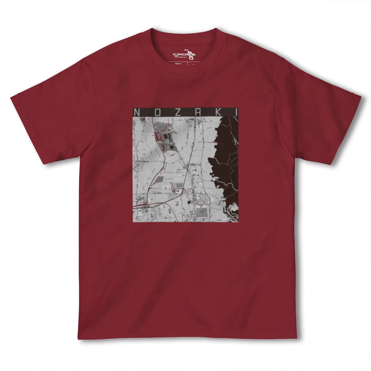 【野崎（大阪府）】地図柄ヘビーウェイトTシャツ