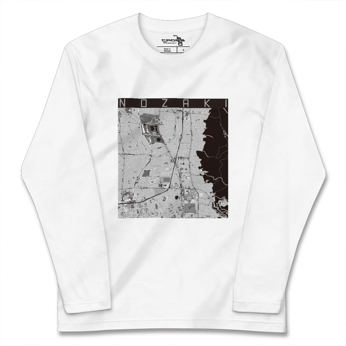 【野崎(大阪府)】地図柄ロングスリーブTシャツ