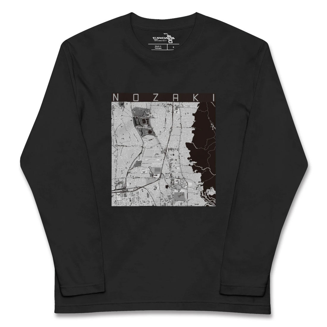【野崎(大阪府)】地図柄ロングスリーブTシャツ