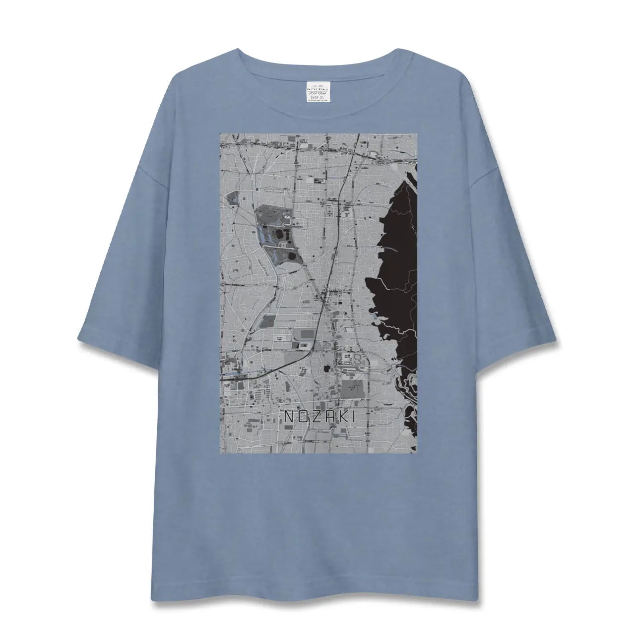 【野崎（大阪府）】地図柄ビッグシルエットTシャツ