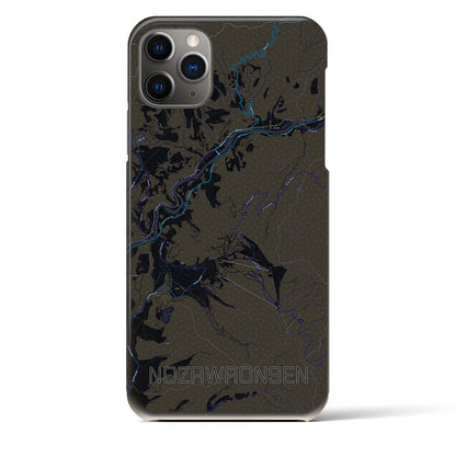 【野沢温泉（長野県）】地図柄iPhoneケース（バックカバータイプ）