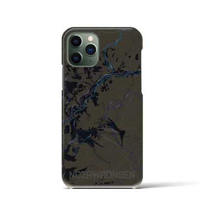 【野沢温泉（長野県）】地図柄iPhoneケース（バックカバータイプ）