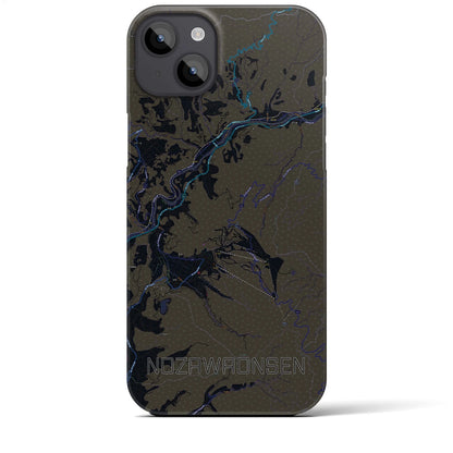 【野沢温泉（長野県）】地図柄iPhoneケース（バックカバータイプ）