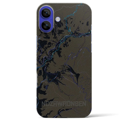 【野沢温泉（長野県）】地図柄iPhoneケース（バックカバータイプ）