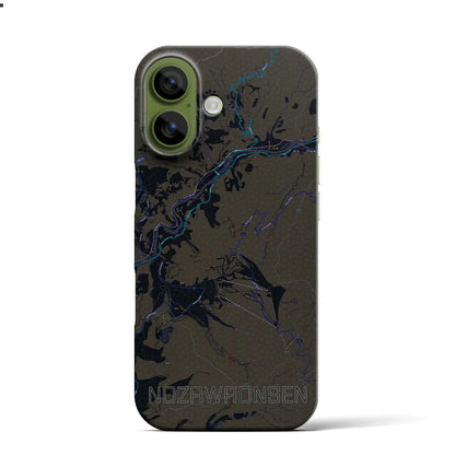 【野沢温泉（長野県）】地図柄iPhoneケース（バックカバータイプ）