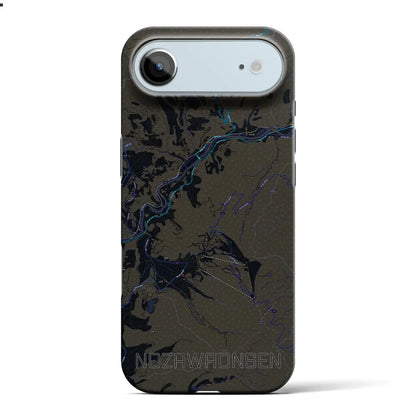 【野沢温泉（長野県）】地図柄iPhoneケース（バックカバータイプ）