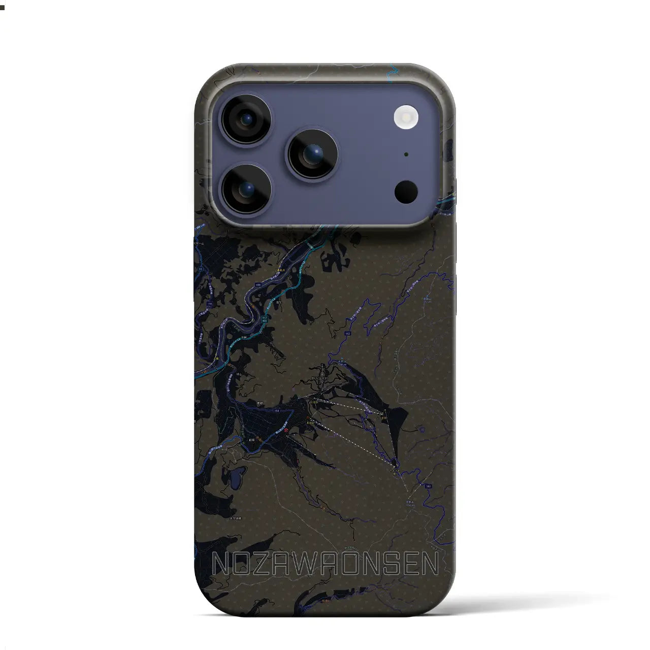 【野沢温泉（長野県）】地図柄iPhoneケース（バックカバータイプ）