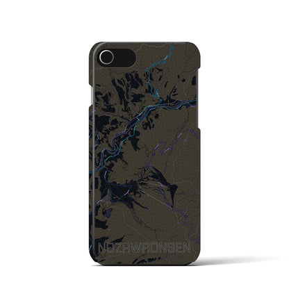 【野沢温泉（長野県）】地図柄iPhoneケース（バックカバータイプ）