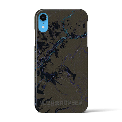 【野沢温泉（長野県）】地図柄iPhoneケース（バックカバータイプ）